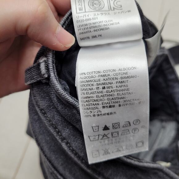 Levis 711 Mid rise gray ripped skinny jeans - Picture 3 of 9